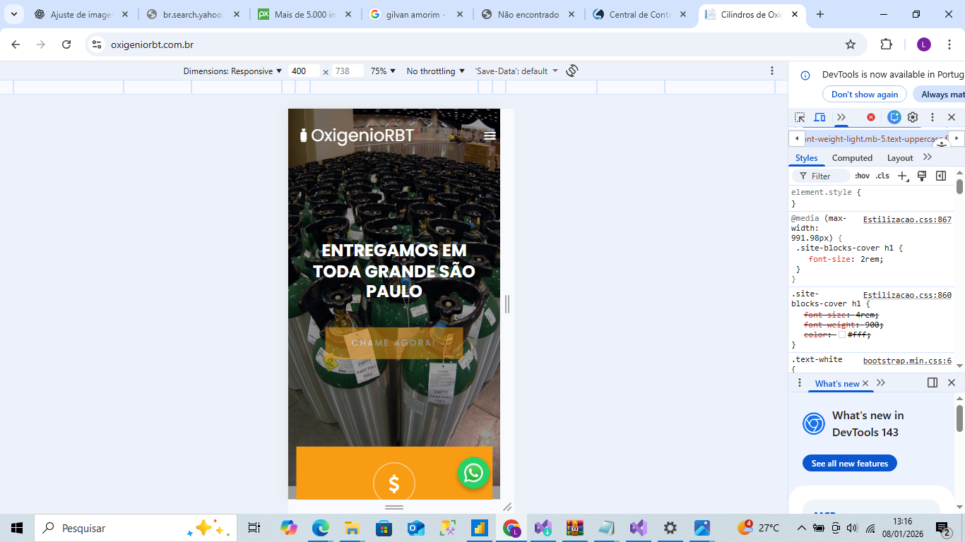 Oxigênio medicinal e industrial