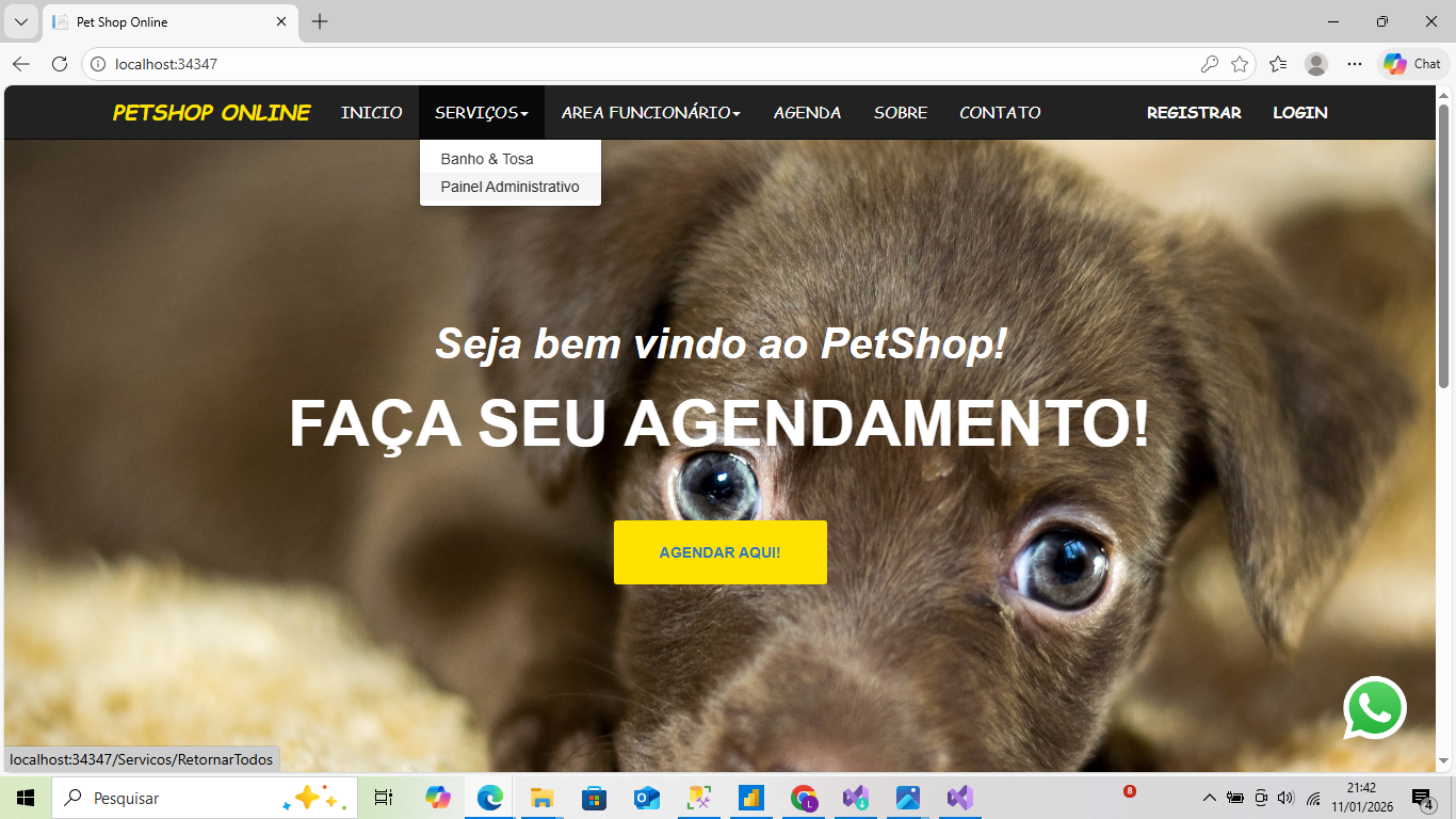 Agendamento online banho e tosa